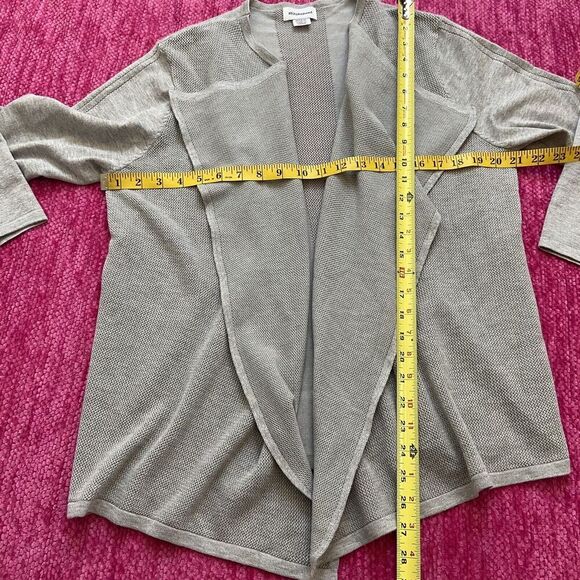 Stitchcount Open Draped Front Lightweight Cardigan Sweater Gray Size XL - Picture 7 of 10